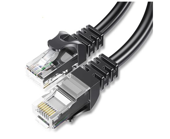 Патч-корд 15м UTP cat 6 RJ45 TopSpeed Ethernet Flat Cable Black Essager (EXCWXB-JSE01)