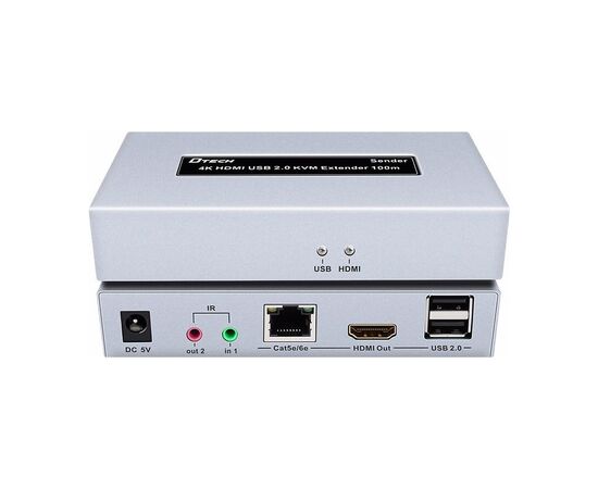Адаптер HDMI extender 100m UHD 4K/60Hz CAT5E/6 + USB 2.0 Dtech (DT-7051), изображение 2
