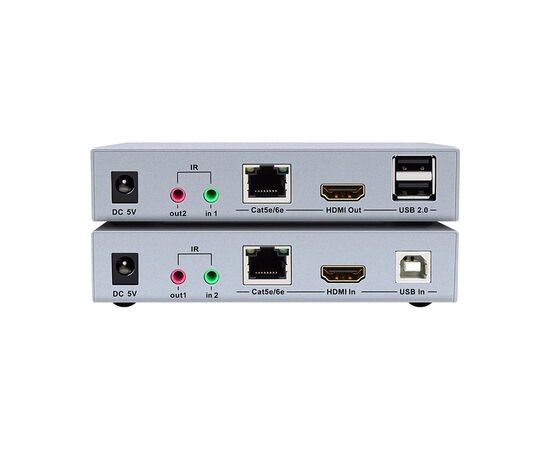 Адаптер HDMI extender 100m UHD 4K/60Hz CAT5E/6 + USB 2.0 Dtech (DT-7051), изображение 3