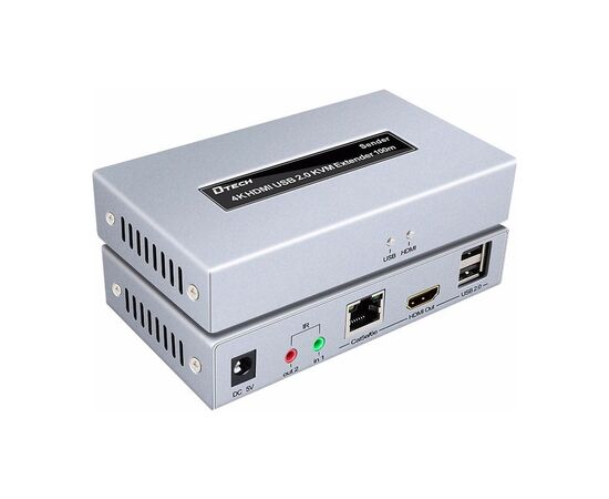 Адаптер HDMI extender 100m UHD 4K/60Hz CAT5E/6 + USB 2.0 Dtech (DT-7051)
