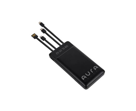 Батарея універсальна AURA NRG10 10000 mAh Black (PBANRG10B), зображення 2