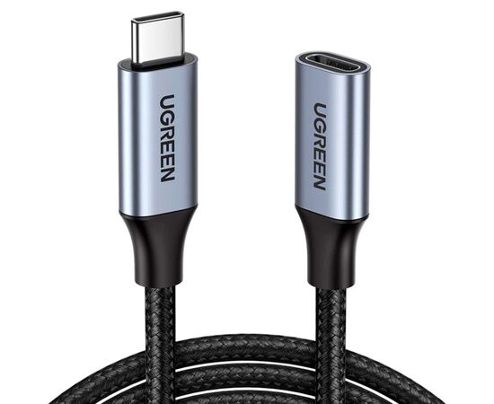 Дата кабель Ugreen USB-C M/F 1.0m 5A 10Gbps USB 3.1 black (30205)