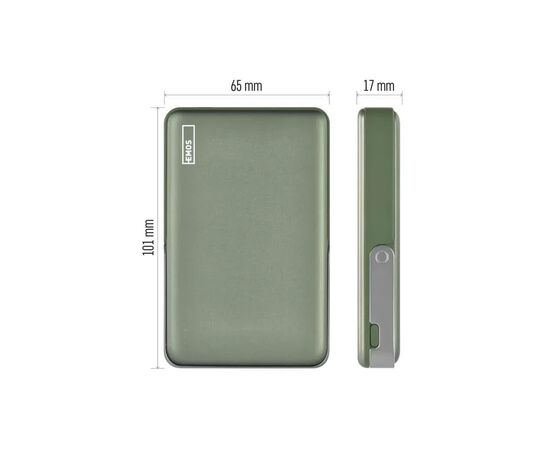 Батарея универсальная EMOS 10000mAh, MagSafe, 20W, green (B0552AG), изображение 5