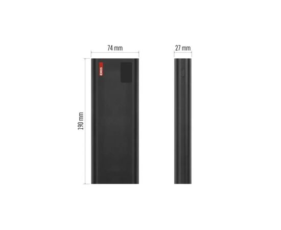 Батарея універсальна EMOS 27000mAh NTBF30, 100W, Pass-through, black (B0561B), зображення 3