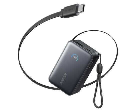 Батарея універсальна Anker 10000mAh Nano 45W Built-In USB-C Cable Black (A1638H11)