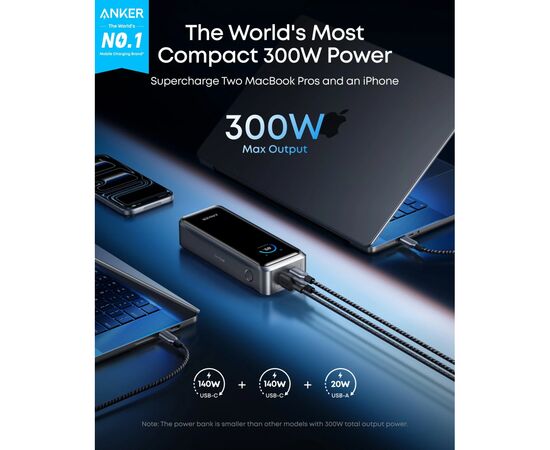 Батарея універсальна Anker 26000mAh Prime 300W PD Black (A110AH11), зображення 5