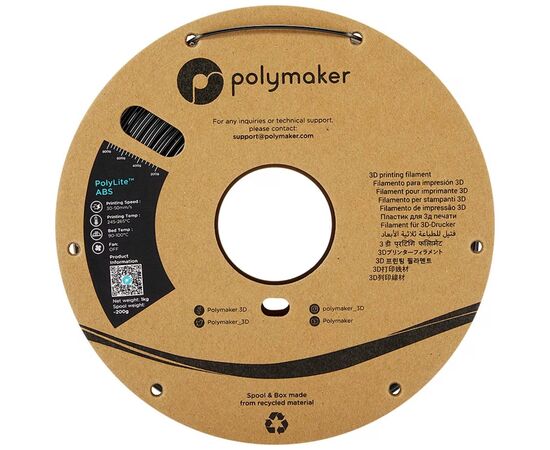 Пластик для 3D-принтера Polymaker ABS 1,75mm 1kg Black (PE01001), изображение 2