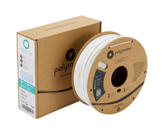Пластик для 3D-принтера Polymaker ASA POLYLITE 1,75mm 1kg WHITE (PF01002), зображення 4
