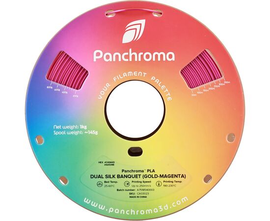 Пластик для 3D-принтера Polymaker PLA PANCHROMA DUAL SILK 1,75mm 1kg BANQUET (CA03023), изображение 2