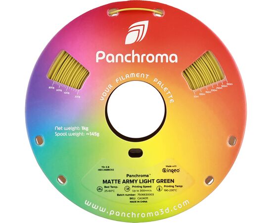 Пластик для 3D-принтера Polymaker PLA PANCHROMA MATTE 1,75mm 1kg ARMY LIGHT GREEN (CA04011), изображение 2