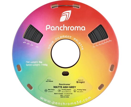 Пластик для 3D-принтера Polymaker PLA PANCHROMA MATTE 1,75mm 1kg ASH GREY (CA04014), изображение 2