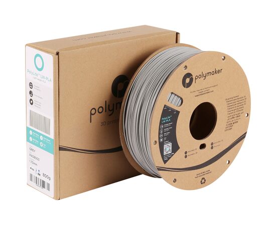 Пластик для 3D-принтера Polymaker PLA POLYLITE LW 1,75mm 0,8kg GREY (PA08003), изображение 3