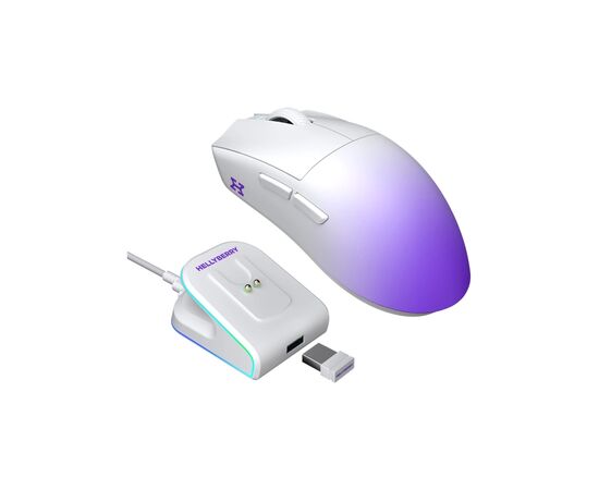 Мышка Hator Hellyberry HM47 Pro RGB Wireless/Bluetooth/USB White/Violet (HM47PRO_white_violet), изображение 2