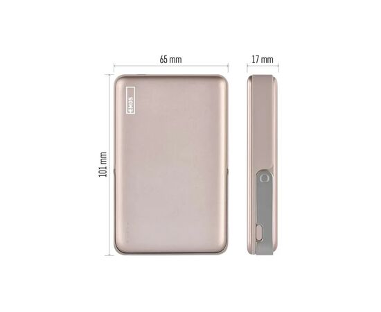 Батарея універсальна EMOS 10000mAh, MagSafe, 20W, pink (B0552RG), зображення 3