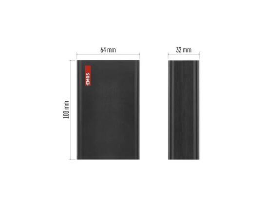 Батарея універсальна EMOS 20000mAh NTBF20, 65W, Pass-through, black (B0560B), зображення 6