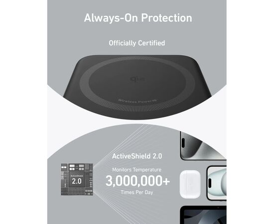 Батарея универсальная Anker 10000mAh MagGo Qi2/15W + USB-C PD 27W Black (A1654G11), изображение 8