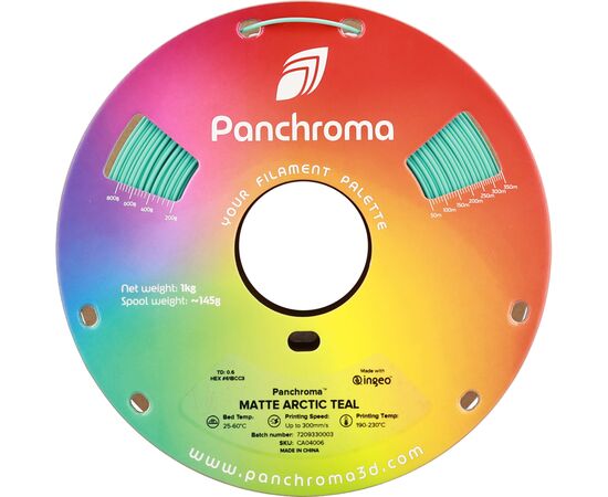 Пластик для 3D-принтера Polymaker PLA PANCHROMA MATTE 1,75mm 1kg ARCTIC TEAL (CA04006), изображение 2