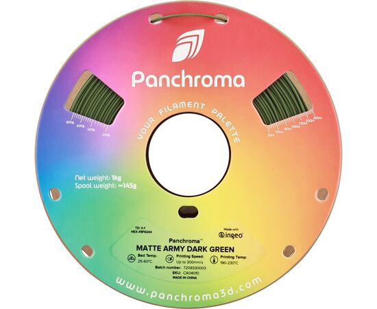 Пластик для 3D-принтера Polymaker PLA PANCHROMA MATTE 1,75mm 1kg ARMY DARK GREEN (CA04010), изображение 2