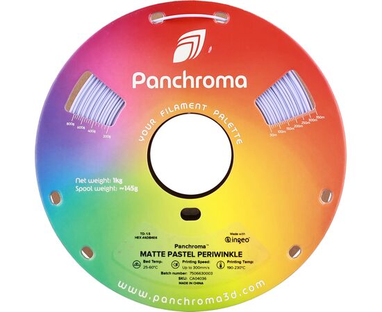Пластик для 3D-принтера Polymaker PLA PANCHROMA MATTE 1,75mm 1kg PASTEL PEZRIWINKLE (CA04036), изображение 2