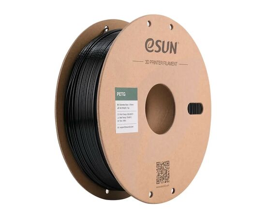 Пластик для 3D-принтера eSUN PETG 1.75мм, 1кг, solid black (PETG-P175SB1)