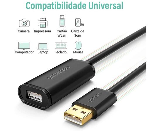 Дата кабель USB 2.0 AM to AF 20.0m Active black Ugreen (10324), зображення 2