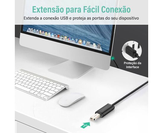 Дата кабель USB 2.0 AM to AF 20.0m Active black Ugreen (10324), зображення 3