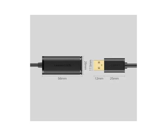 Дата кабель USB 2.0 AM to AF 10.0m Active black Ugreen (10321), зображення 6
