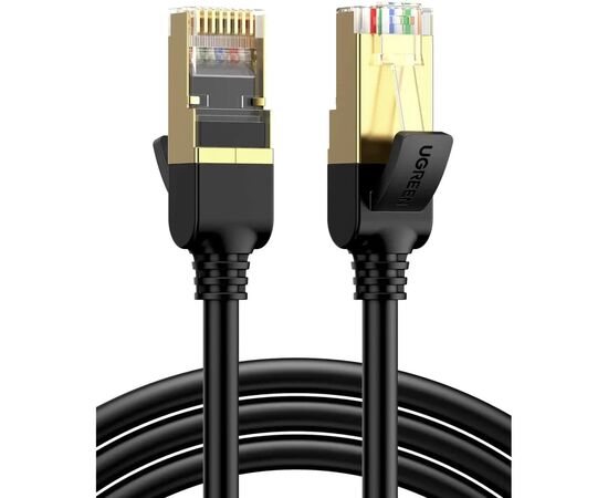 Патч-корд 3м, F/FTP cat 7 RJ-45 black Ugreen (U_11270)
