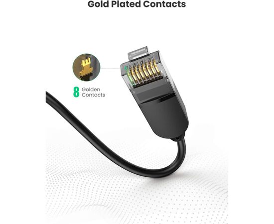 Патч-корд 1м, UTP cat 6 RJ-45 COPPER black Ugreen (U_70332), зображення 2
