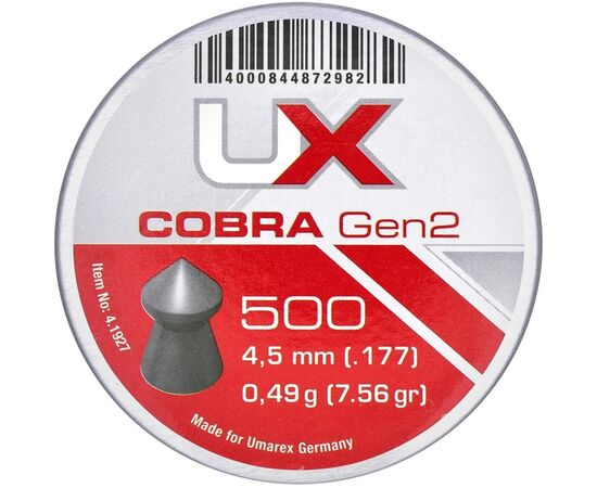 Пульки Umarex Cobra Gen2 4,5 мм 0,49 г 500 шт (4.1927)