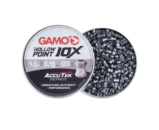 Пульки Gamo 10x HollowPoint AccuTek 4,5 мм 0,49 г 500 шт (6322546-AK), изображение 2