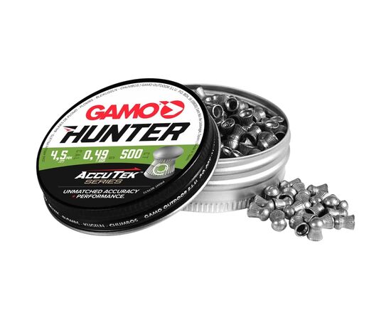 Пульки Gamo Hunter AccuTek 4,5 мм 0,49 г 500 шт (6320834-AK), изображение 3