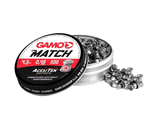 Пульки Gamo Match AccuTek 4,5 мм 0,49г 500 шт (6320034-AK), изображение 2