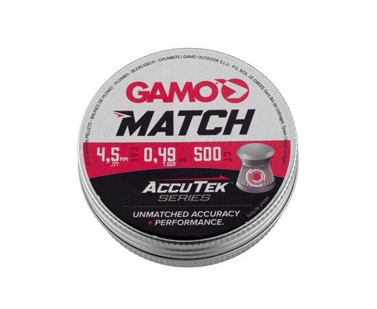 Пульки Gamo Match AccuTek 4,5 мм 0,49г 500 шт (6320034-AK)