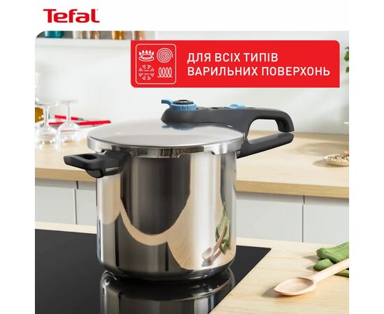 Каструля Tefal Secure Trendy Скороварка з паровим кошиком 6л (P2580701), зображення 9