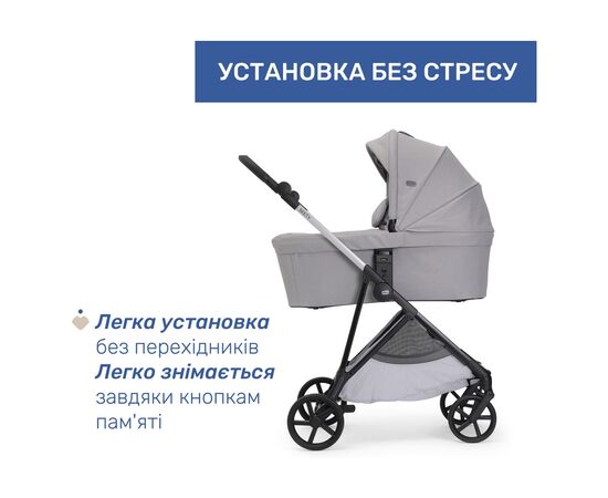 Коляска Chicco 2 в 1 Seety сіра (87097.56.01), изображение 3