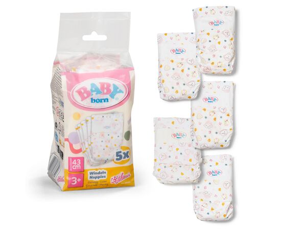 Аксессуар к кукле Baby Born Подгузники для куклы Baby Born 5 шт (838358), изображение 2