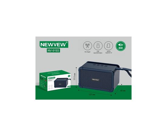 Акустическая система NEWVEW NV-9193 BT/USB/TF/FM Blue (NWVW-NV-9193-BL), изображение 2