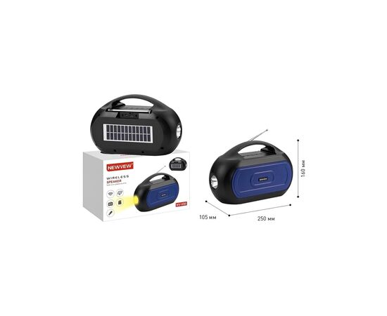 Акустическая система NEWVEW NV-V50 Solar Panel/BT/USB/TF/FM/AUX Blue (NWVW-NV-V50-BL), изображение 4