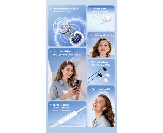 Наушники Vention Echo Lite 3.5mm In-Ear Wired White (GBAWAV), изображение 4