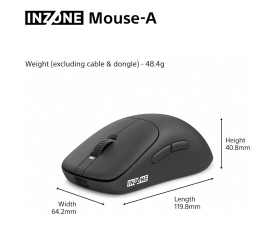 Мишка Sony INZONE Wireless/USB Black (MSEG500B.E), зображення 4