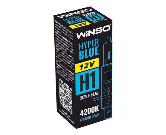 Автолампа WINSO H1 HYPER BLUE 4200K 55W P14.5s (712140), зображення 3
