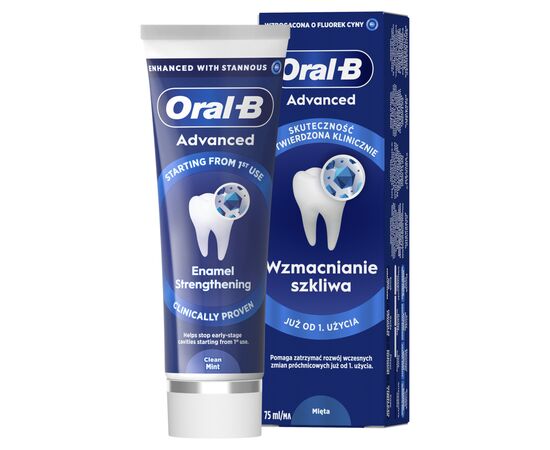 Зубная паста Oral-B Advanced Укрепление эмали Чистая мята 75 мл (8006530090797), изображение 2