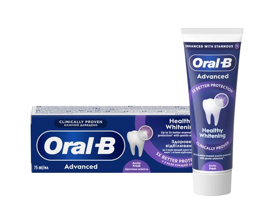 Зубна паста Oral-B Advanced Здорове відбілювання Арктична свіжість 75 мл (8006530090971)