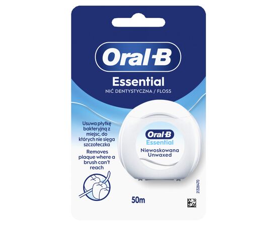 Зубная нить Oral-B Essential Floss Невощеная 50 м (8006530046152), изображение 2