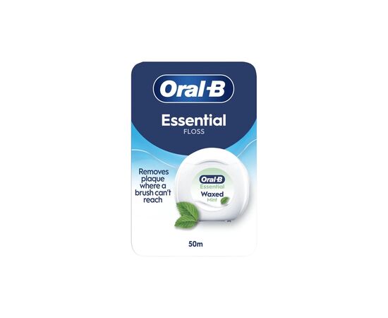 Зубна нитка Oral-B Essential Floss М'ятна Вощена 50 м (8006530045667)