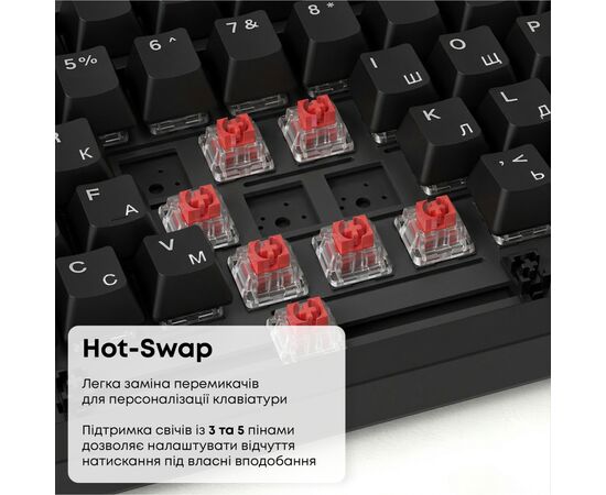 Клавиатура Ajazz AK820 Red Switch USB-C UA Black (AK820-R-B), изображение 11