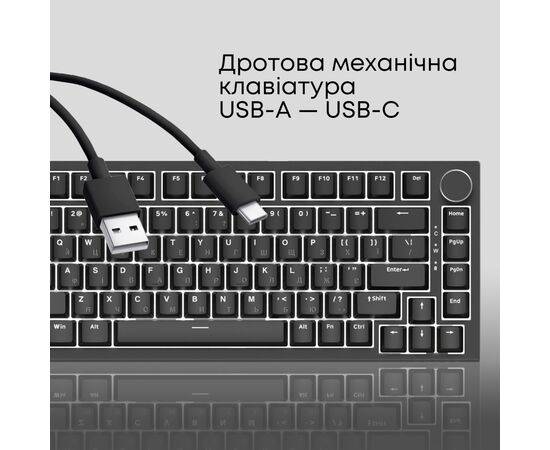 Клавиатура Ajazz AK820 Red Switch USB-C UA Black (AK820-R-B), изображение 7