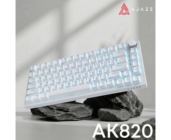 Клавиатура Ajazz AK820 Red Switch USB-C UA White (AK820-R-W), изображение 6