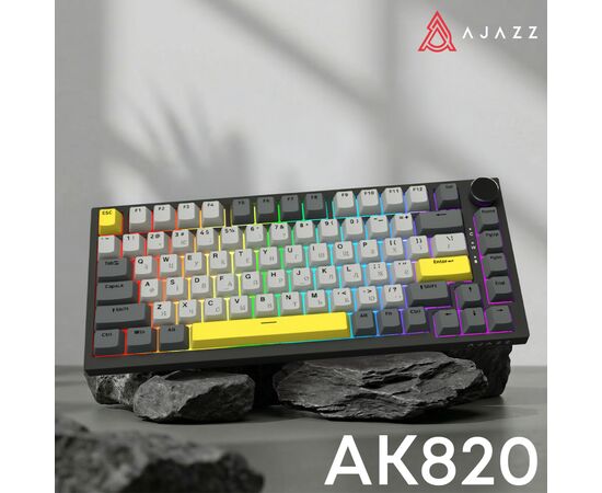 Клавиатура Ajazz AK820 Sea Salt Switch RGB USB-C UA Black (AK820-SS-BGY), изображение 6